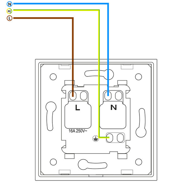 Kombination Lichtschalter/Steckdose Weiß VL-C701/C7C1EU-11