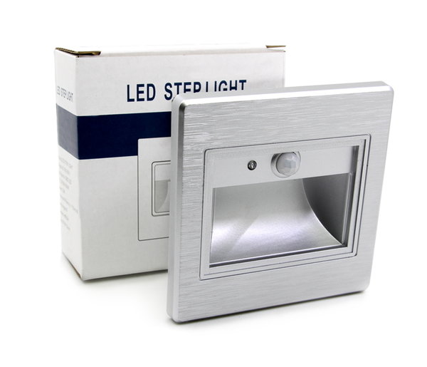 LED Treppenbeleuchtung Silber m. Bewegungsmelder KD-LSLS-1WA-Silver