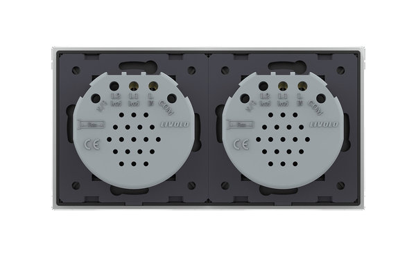 Kombination aus zwei einfachen Lichtschalter Grau VL-C701/C701-15