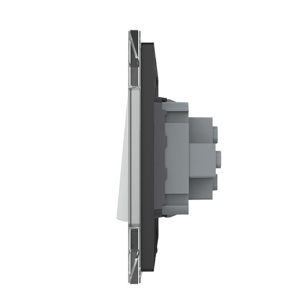 Einfacher Wipp-Taster mit Glasrahmen Grau VL-C7-K1H/SR-15