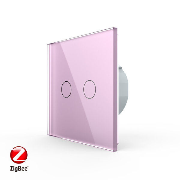 ZigBee SmartHome Zweifacher Lichtschalter Pink VL-C702Z-17