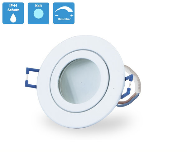 LED Deckenspot kalt-weiß mit weißem Gehäuse IP44 LED-5W-Cold-White