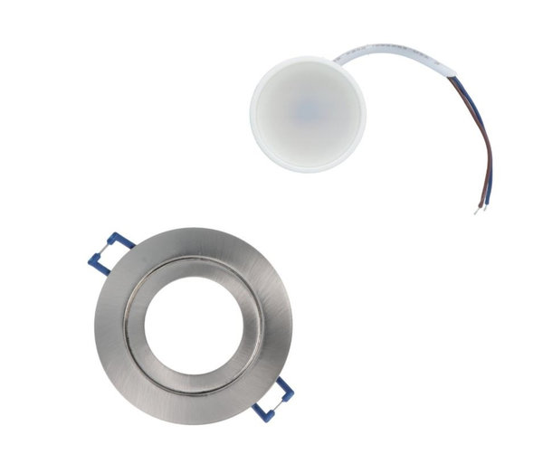 LED Deckenspot warm-weiß m. silbernem Gehäuse IP44 LED-5W-Warm-Silver