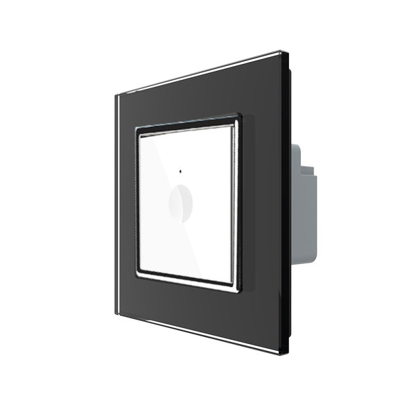 Einfacher NOTCH-Lichtschalter inkl. Glasrahmen Schwarz VL-K210-11-VL-C7-SR-12