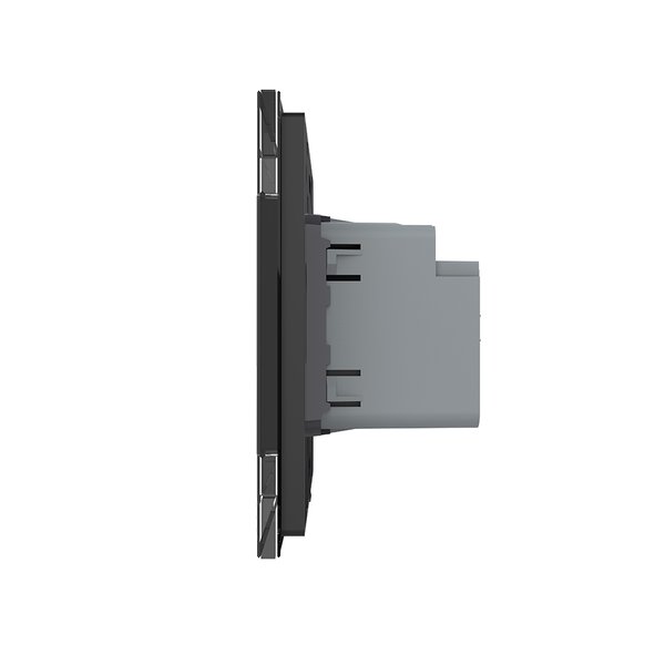 Einfacher NOTCH-Lichtschalter inkl. Glasrahmen Schwarz VL-K210/SR-11/12