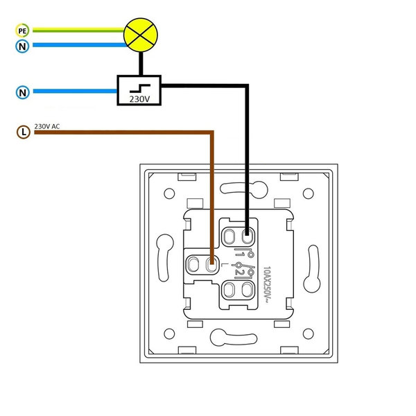 Einfacher Taster für Stromstoßrelais Weiß VL-C7-K1H+SR-11