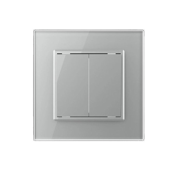 Wipp-Serien-/Wechselschalter mit Glasrahmen Grau VL-C7-K2S/SR-15
