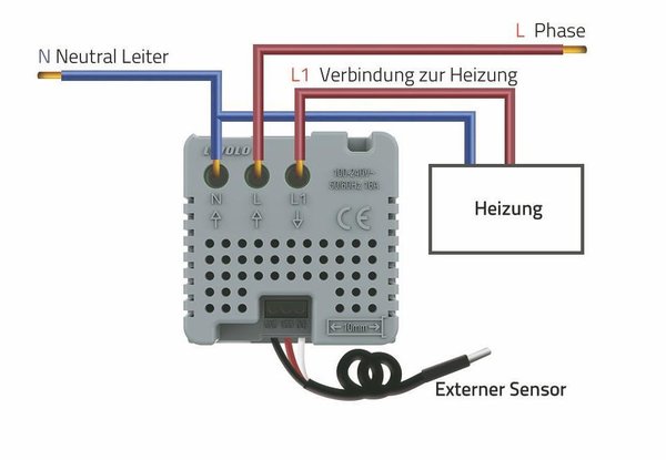 Raumthermostat mit ext. Sensor Fußboden / Elektroheizung VL-C7-PS72-XQ001-12-A