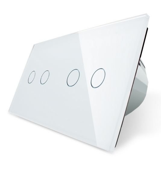 LIVOLO Touch Serienlichtschalter Wandschalter 2 Fach UP inkl. Glasrahmen in Weiß