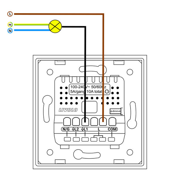 ZigBee SmartHome Einfacher Dimmer-Schalter Weiß VL-FC1D2Z-2G-C1-11-A