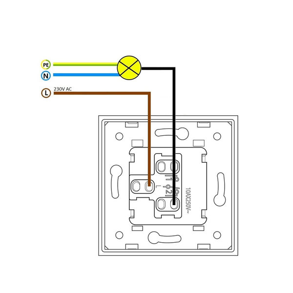 Modul Einfacher Wipp-Lichtschalter Grau VL-C7-K1-15