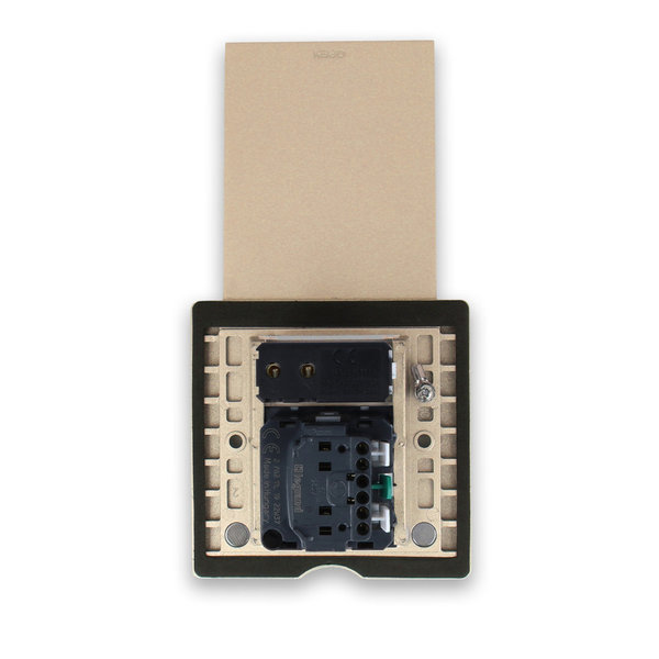 Edelstahl- Wandsteckdose Bodensteckdose in Gold + Steckdose VDE + USB-Modul LT-103-STK-USB-13